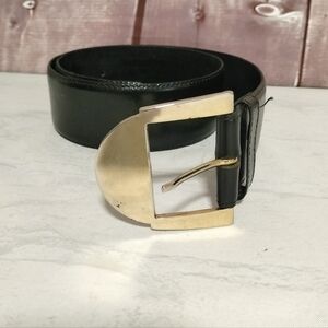 Echo Woman's Belt Sz Medium Belt Leather Wide Retro Gold Tone Buckle